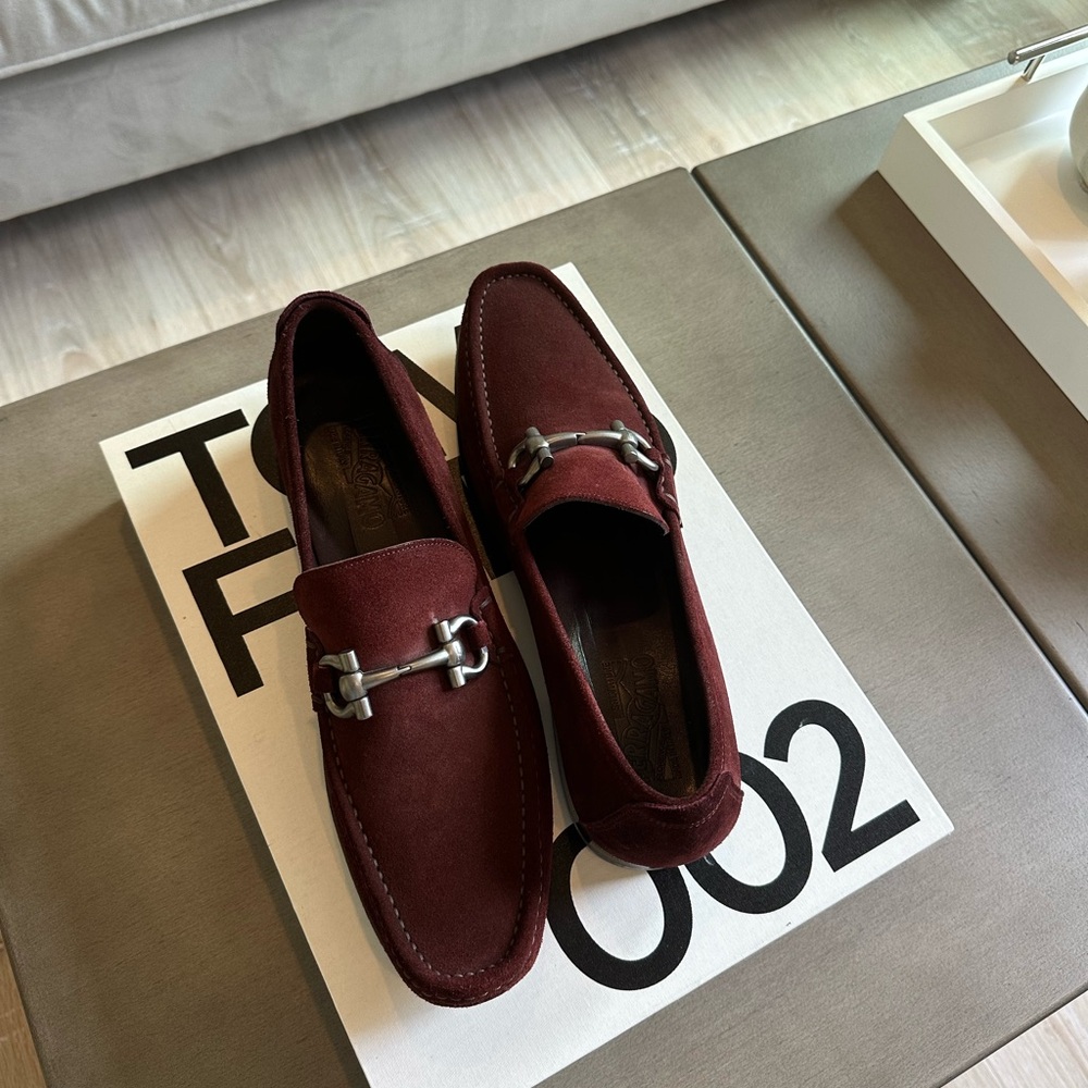 Salvatore Ferragamo Dark Burgundy Gancini buckle loafer